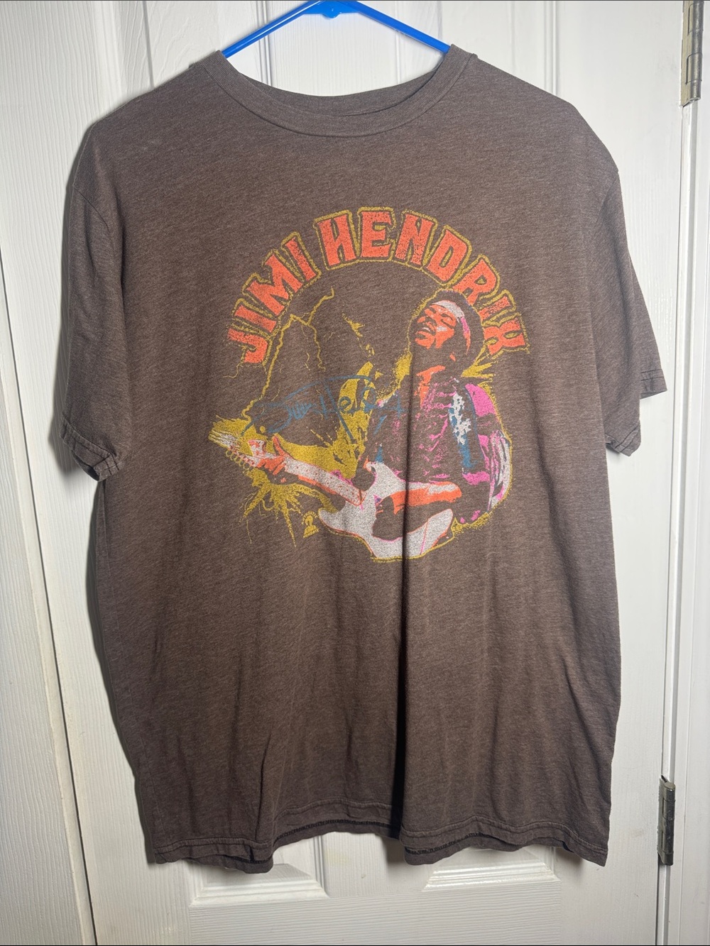 Junk Food Clothing Jimi Hendrix Graphic Tee - Brown with Multicolor Print